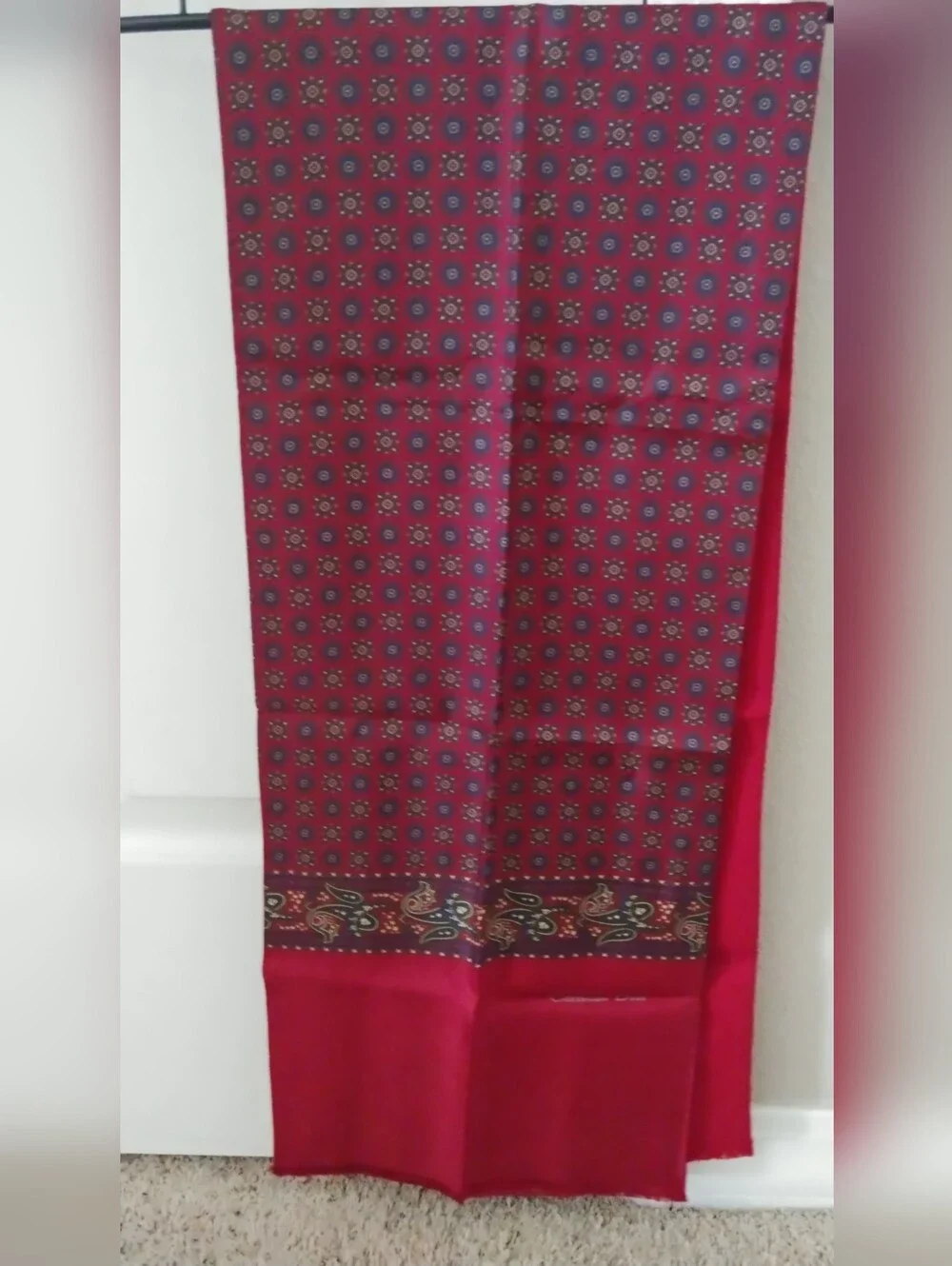 Christian Dior Red Silk Scarf